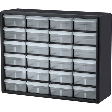 AKRO-MILS Storage Cabinet with 24 Drawers, Plastic; Polymer, 15.8" H x 6.4" D AKM10124